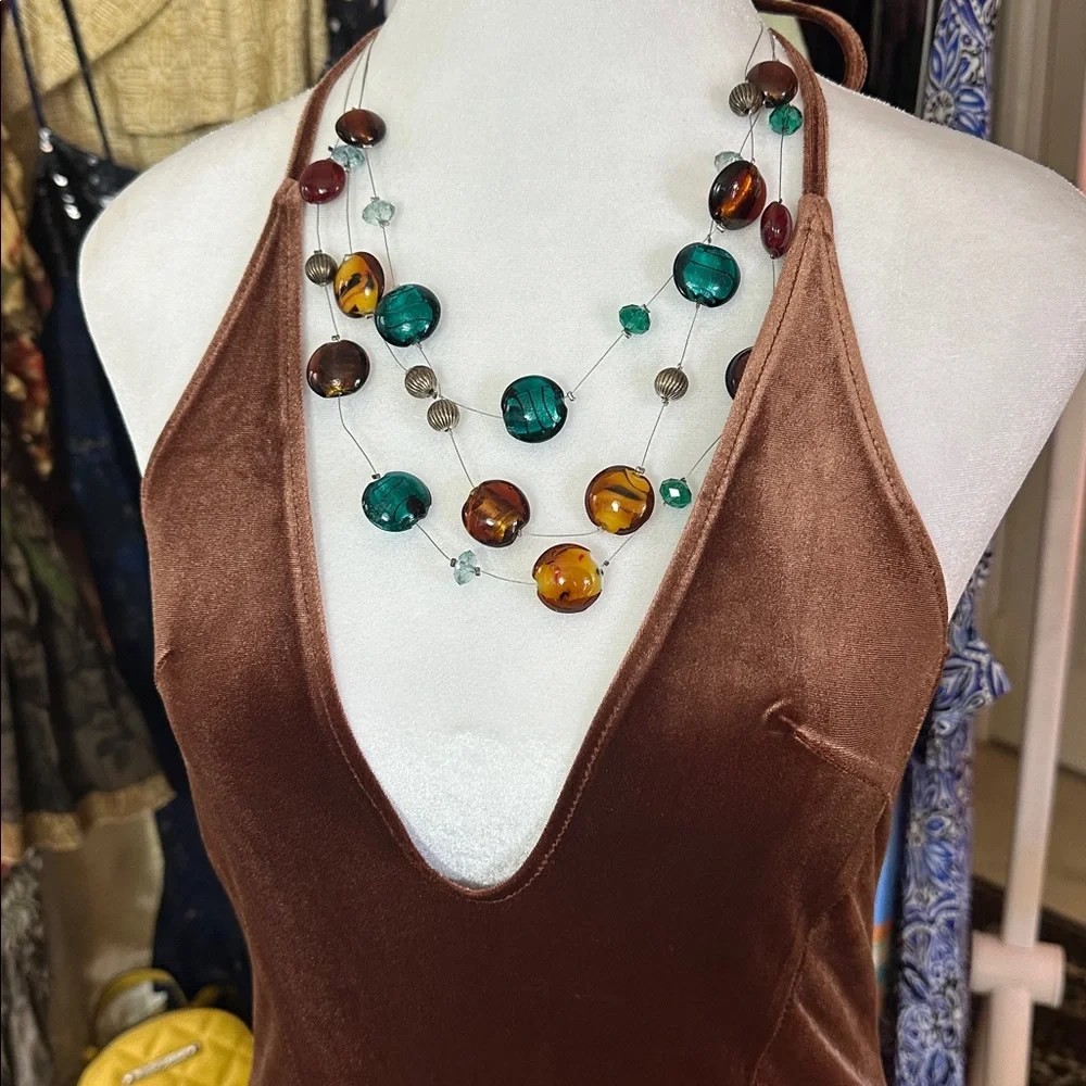 SEXY Maker of Dreams Brown Velvet Dress WORN ONCE Size S - Picture 2 of 6